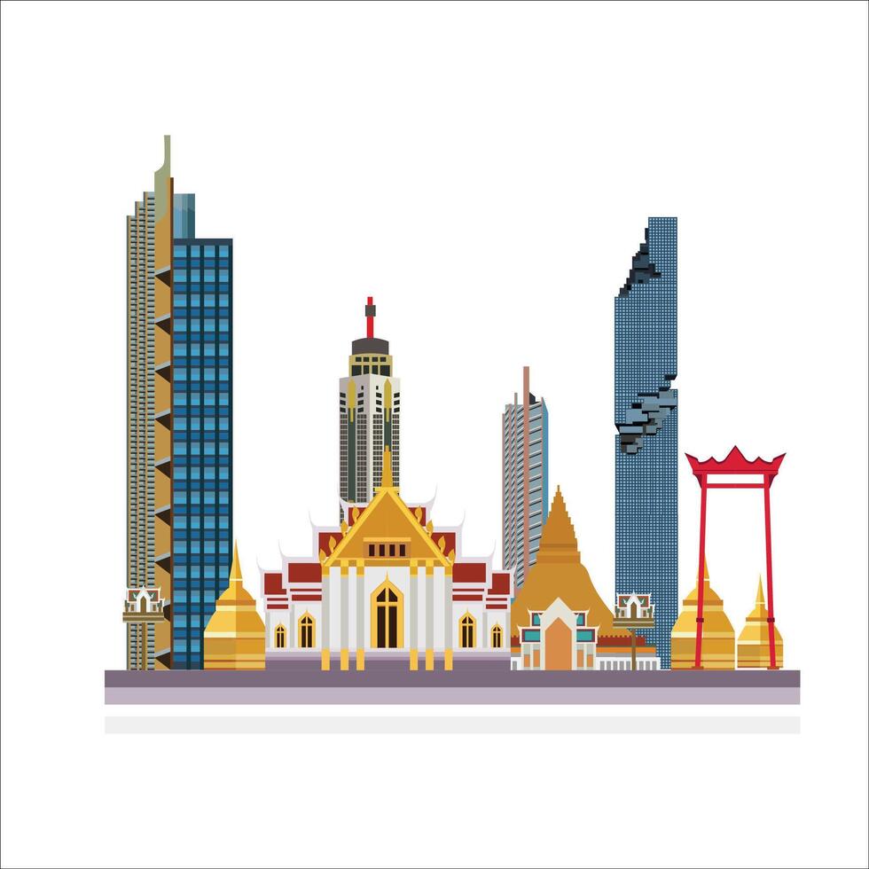 Thailand city skyline illustration vector