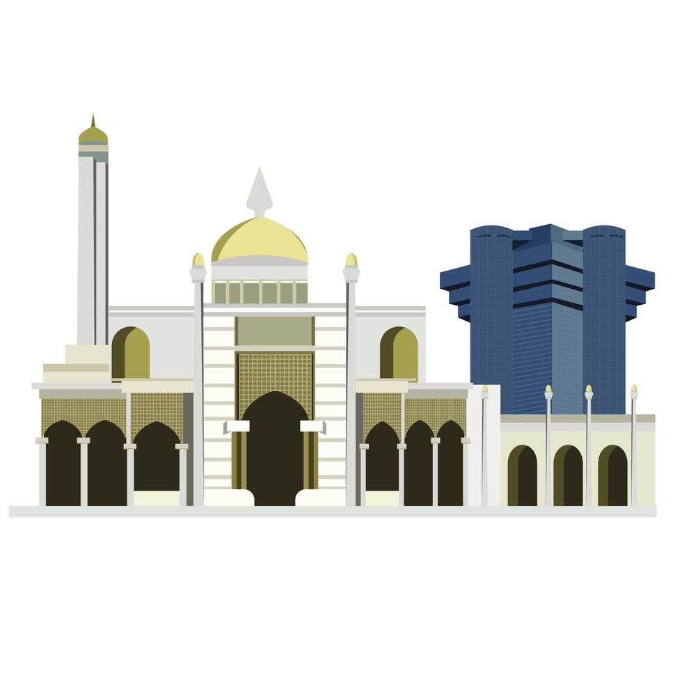 Brunei darussalam ciudad mezquita vector