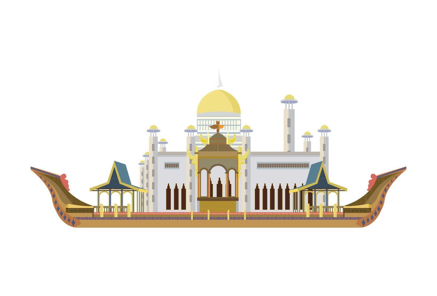 brunei darussalam city skylines vector