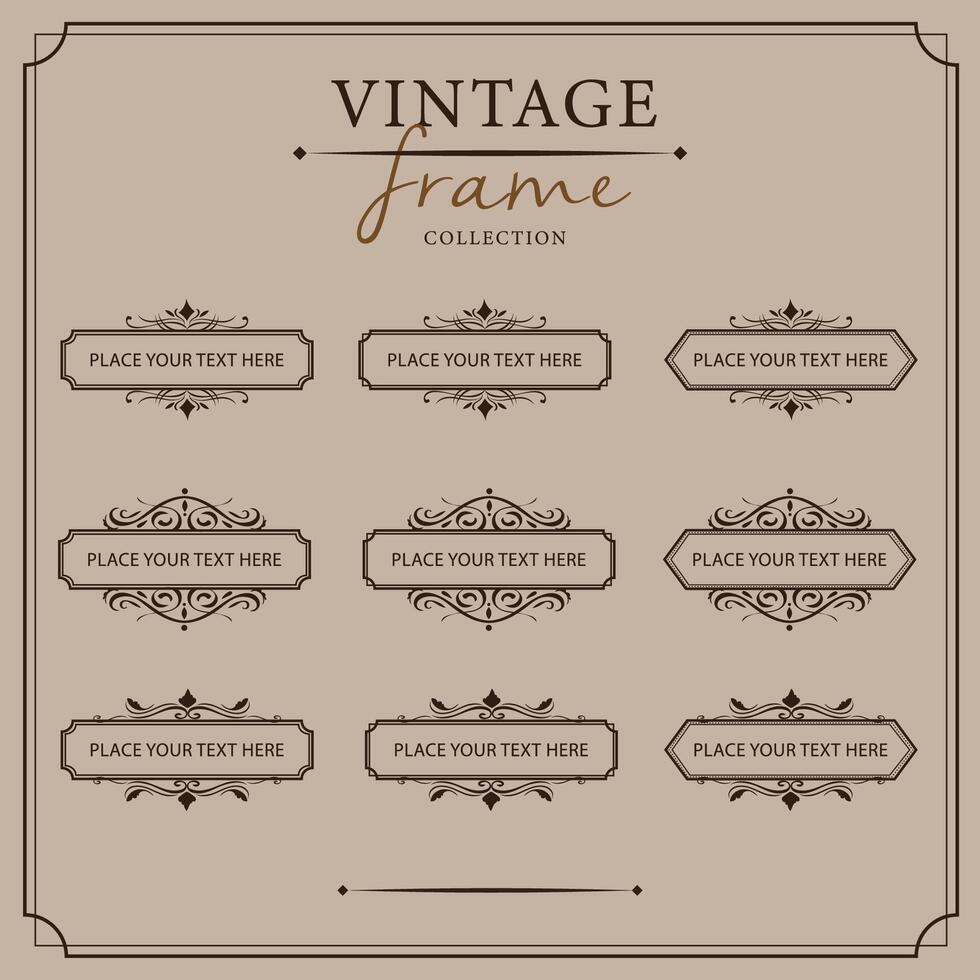 Vintage frames set. Retro design elements. illustration. vector