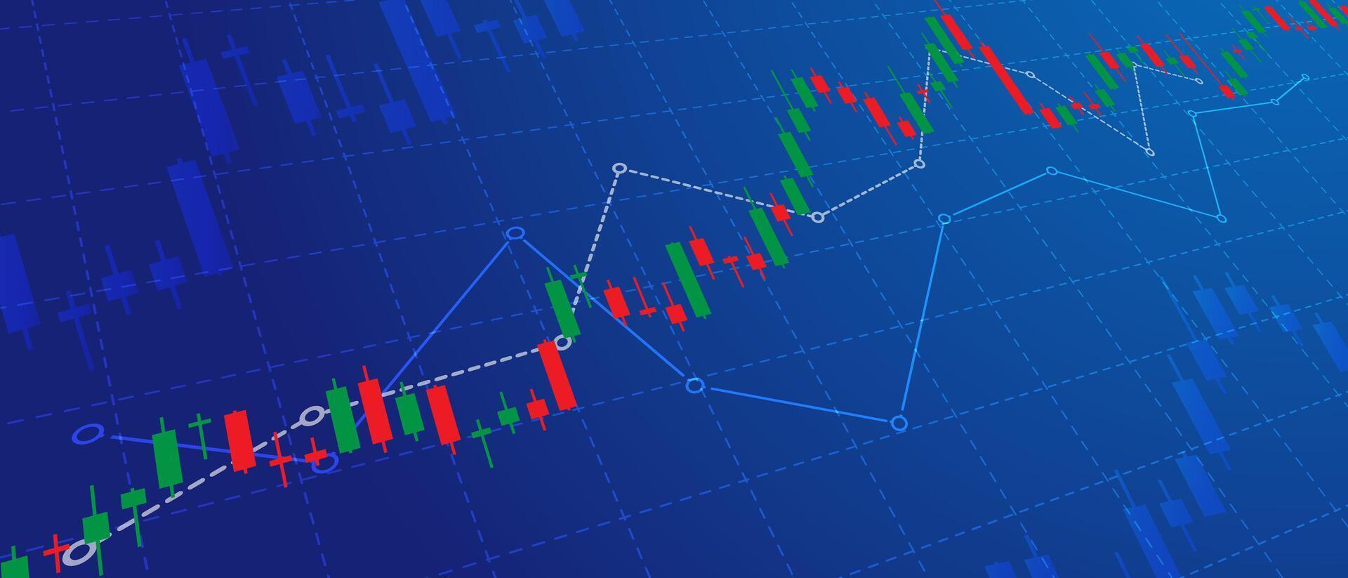 candelero modelo en tablero con línea indicadores con azul antecedentes vector