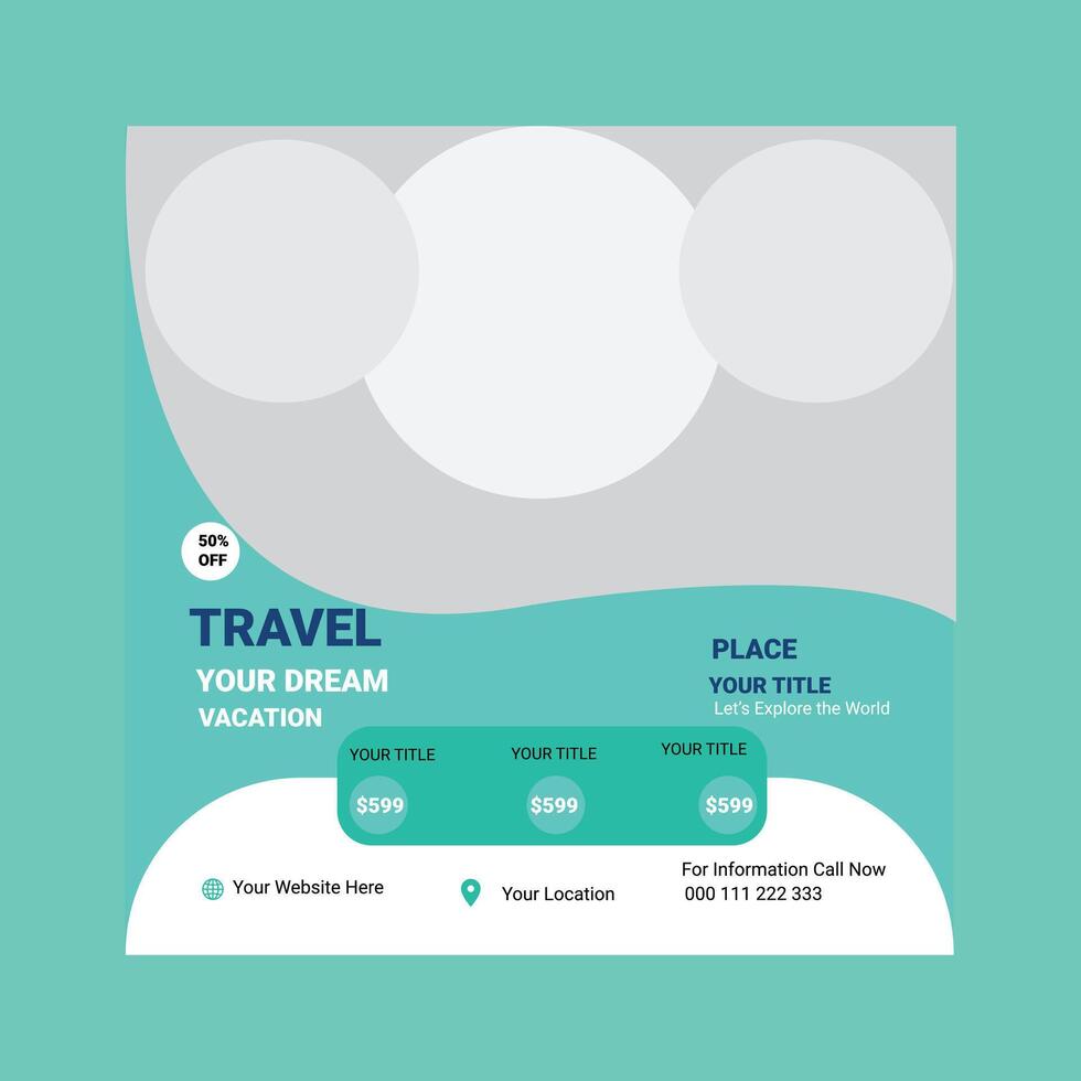 Travel Flyer Template vector