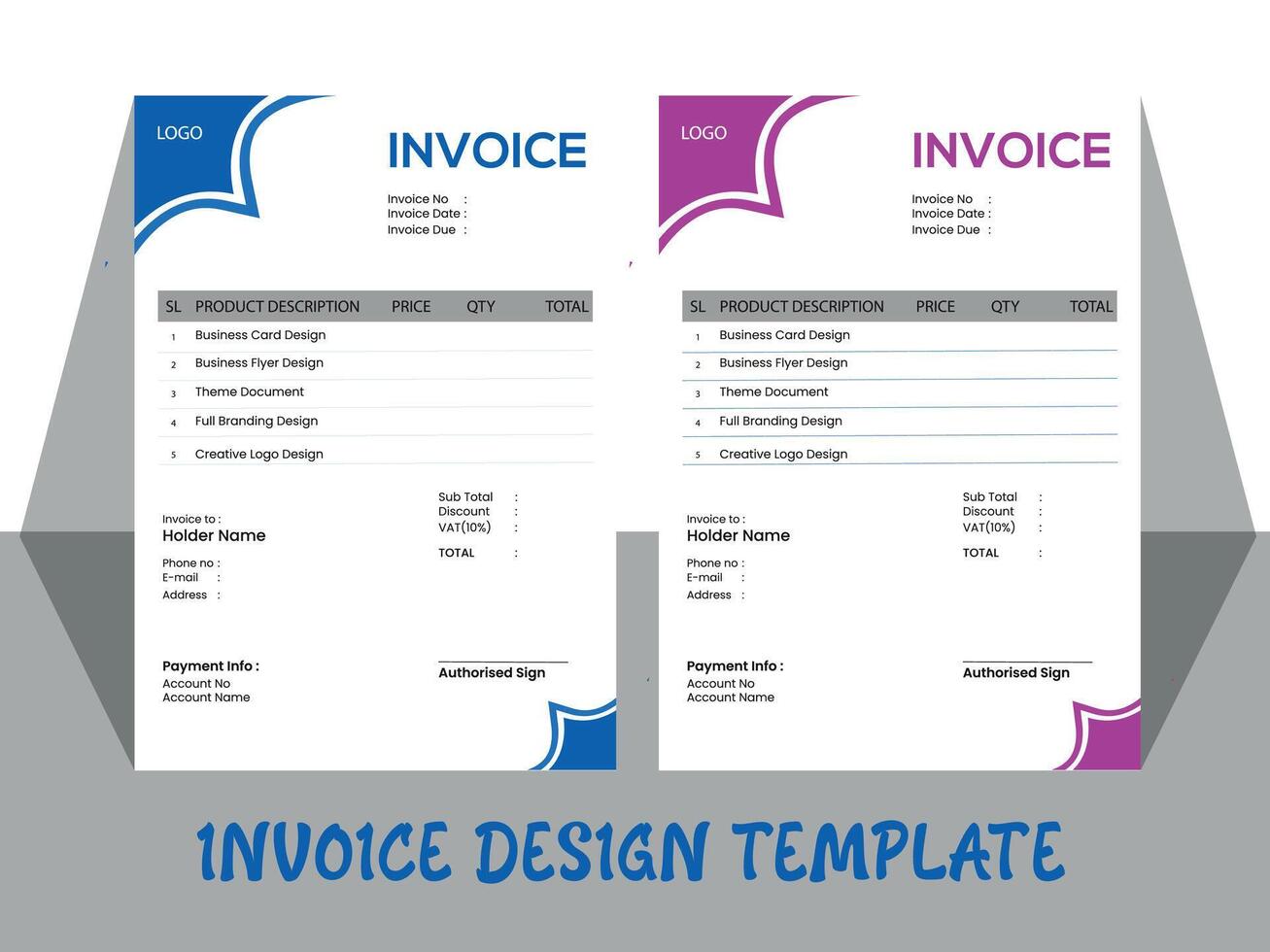 Business invoice form template. Invoicing quotes, money bills or price invoices and payment agreement design templates. Tax form, bill graphic or payment receipt page vector set