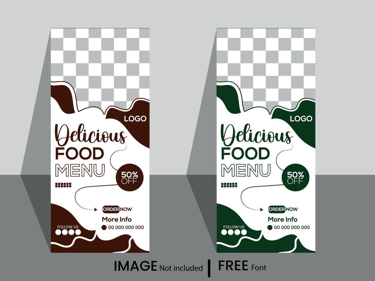 food roll up banner design and special delicious food menu or restaurant x banner template vector