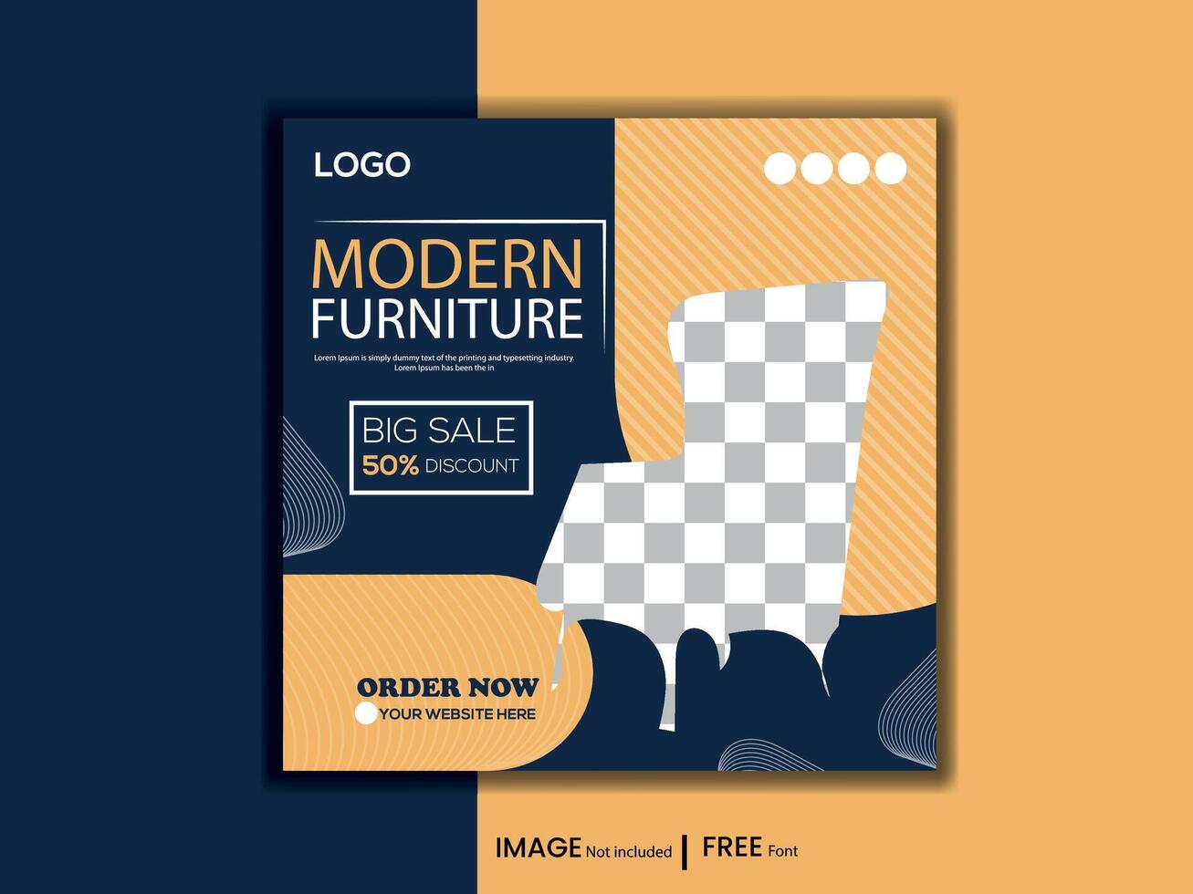 Modern Furniture For sale social media post design vector
