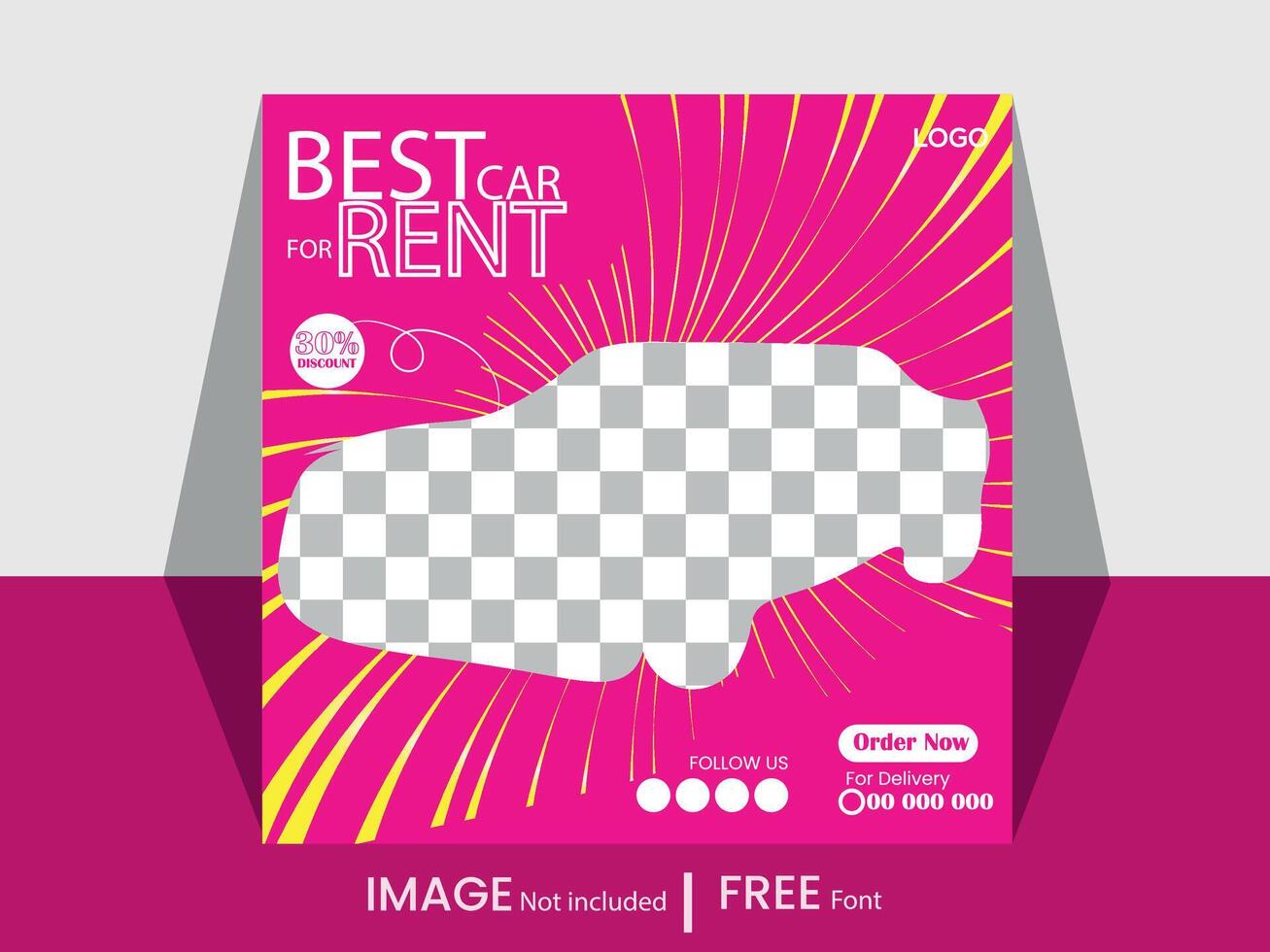 Car rental promotion social media post banner template vector