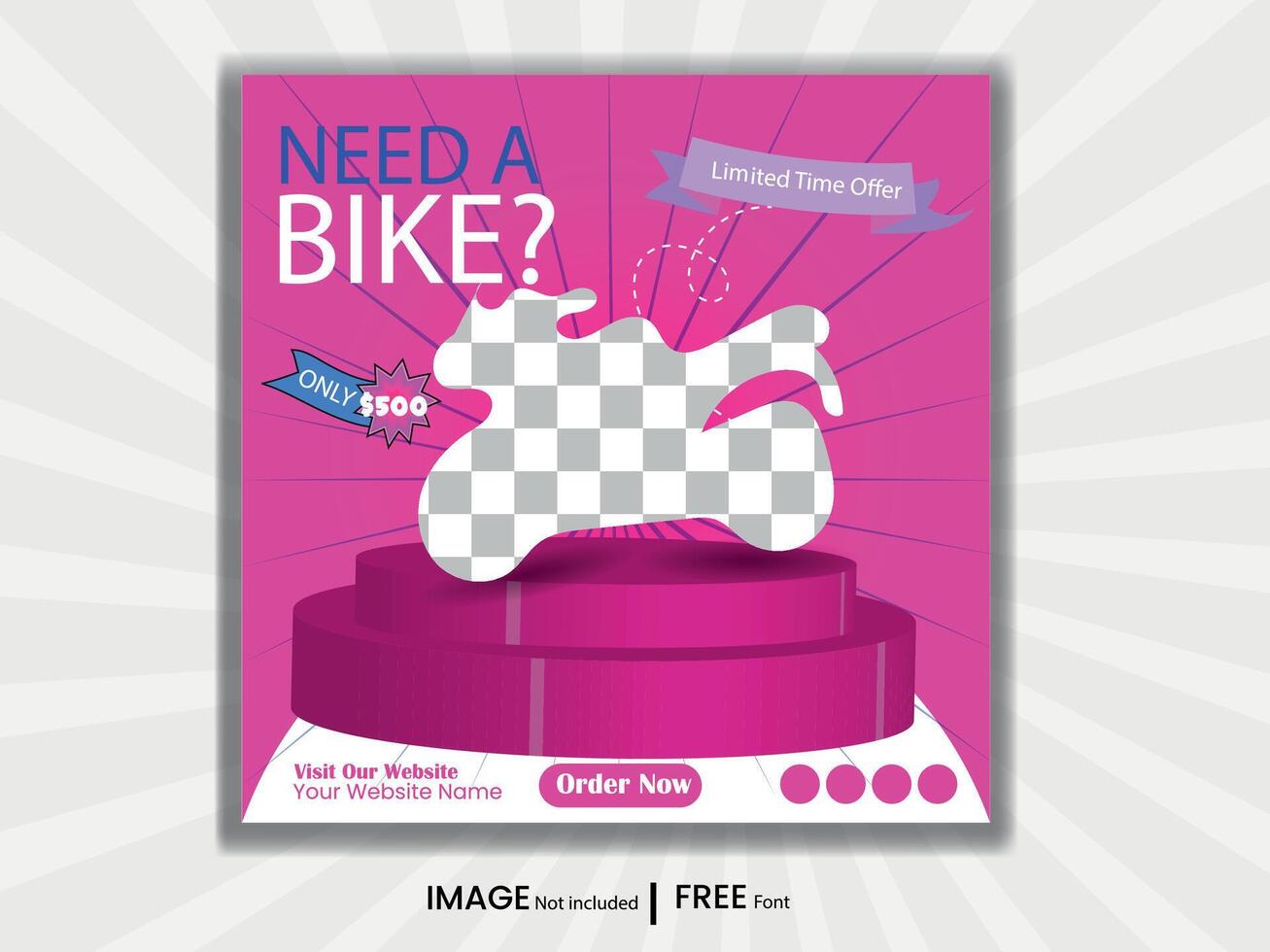 Need A bike Social Media Post Design Template vector