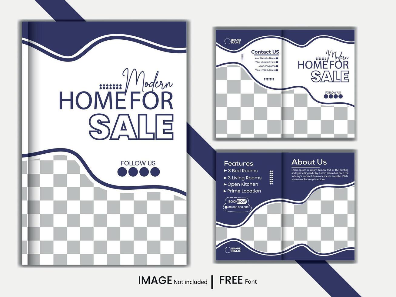 Real state Modern Home For Sale Social Media  Brochure design Template vector