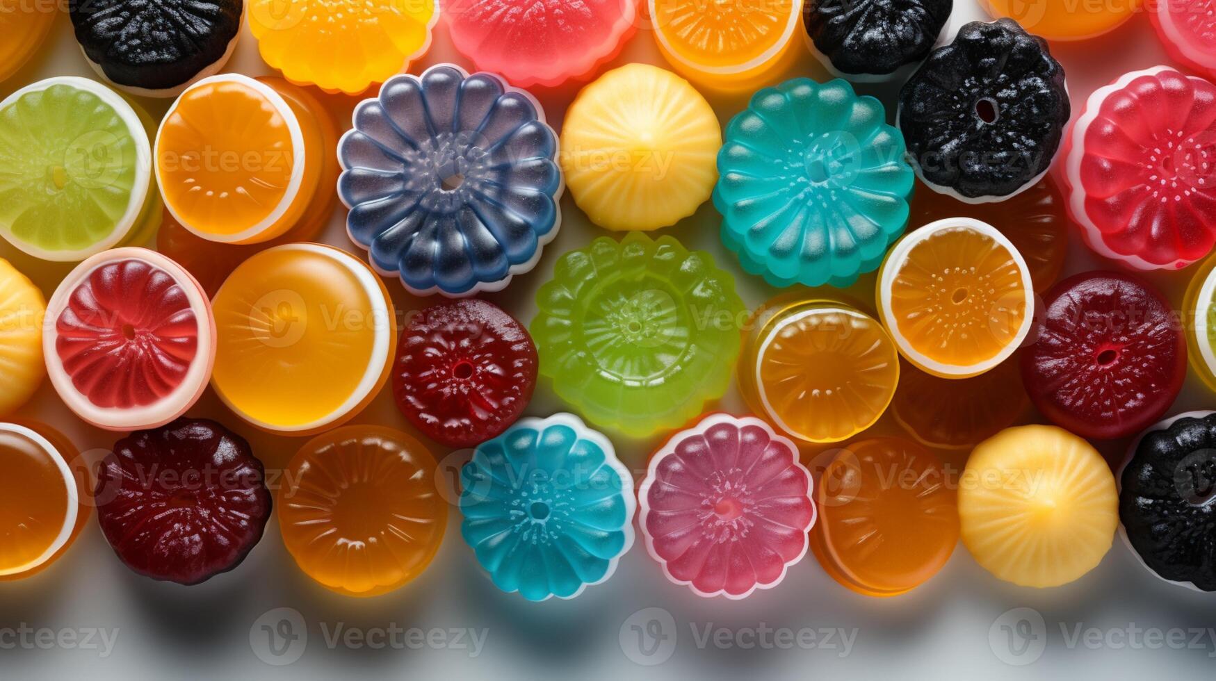 AI generated Jelly sugar candies sweet snack dessert photo