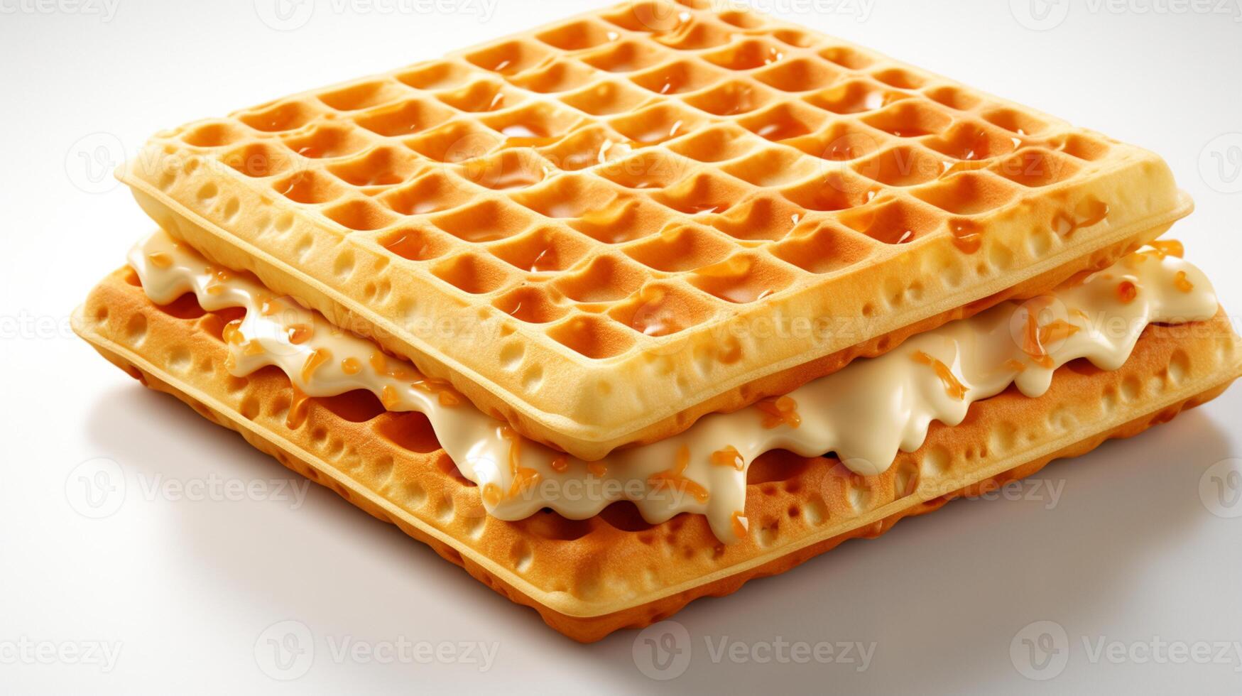 AI generated Waffle sandwich simple meal food breakfast photo