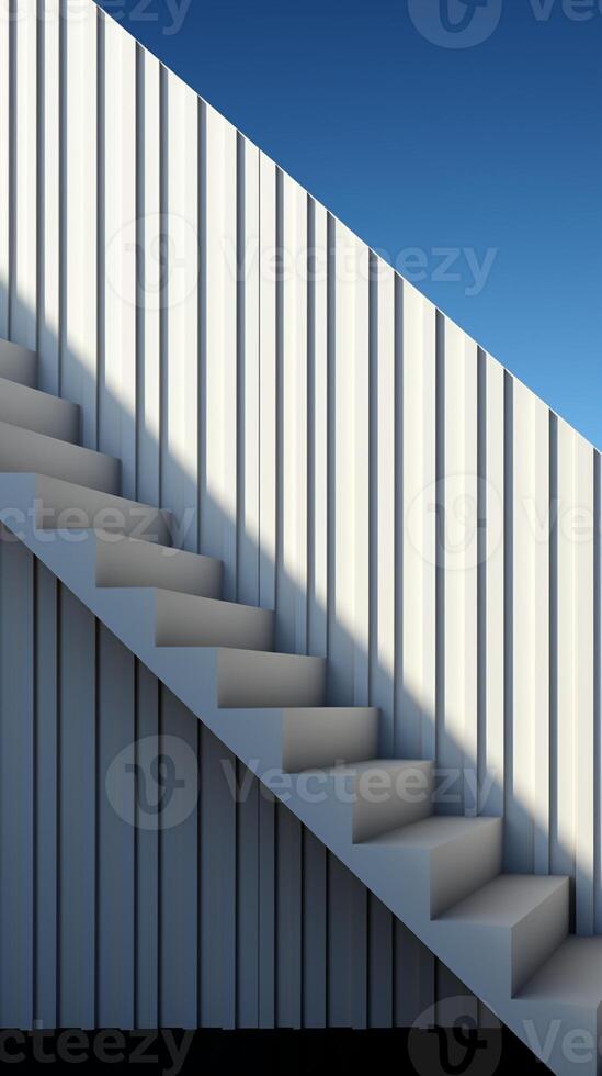 AI generated Minimalist stairs futurism building architecture modern city photo