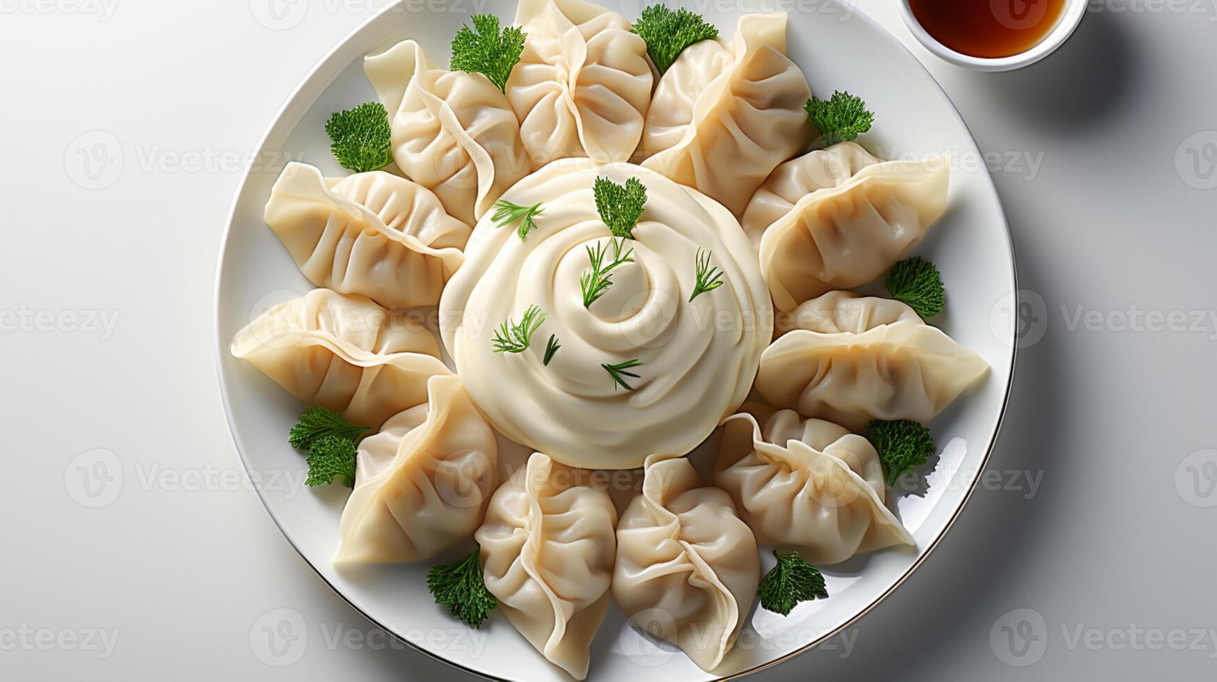 AI generated Dumpling Asian meal meat traditional food photo