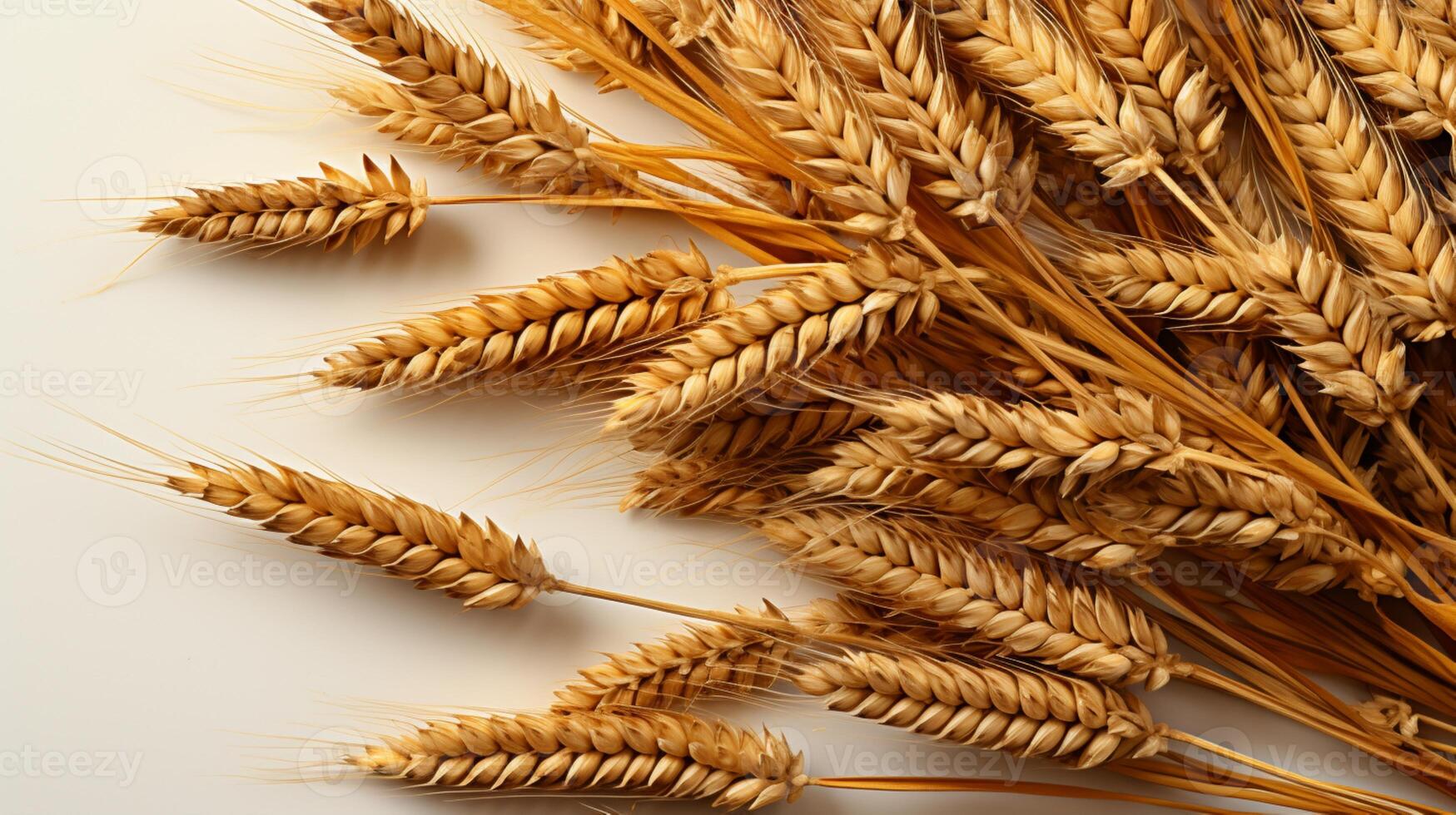 AI generated Wheat plant yellow grain copy space background photo