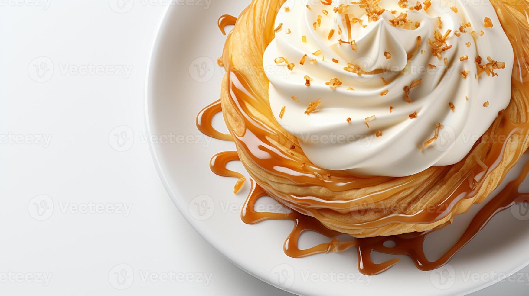 AI generated Danish pastry bread cake dessert for tea time snack photo