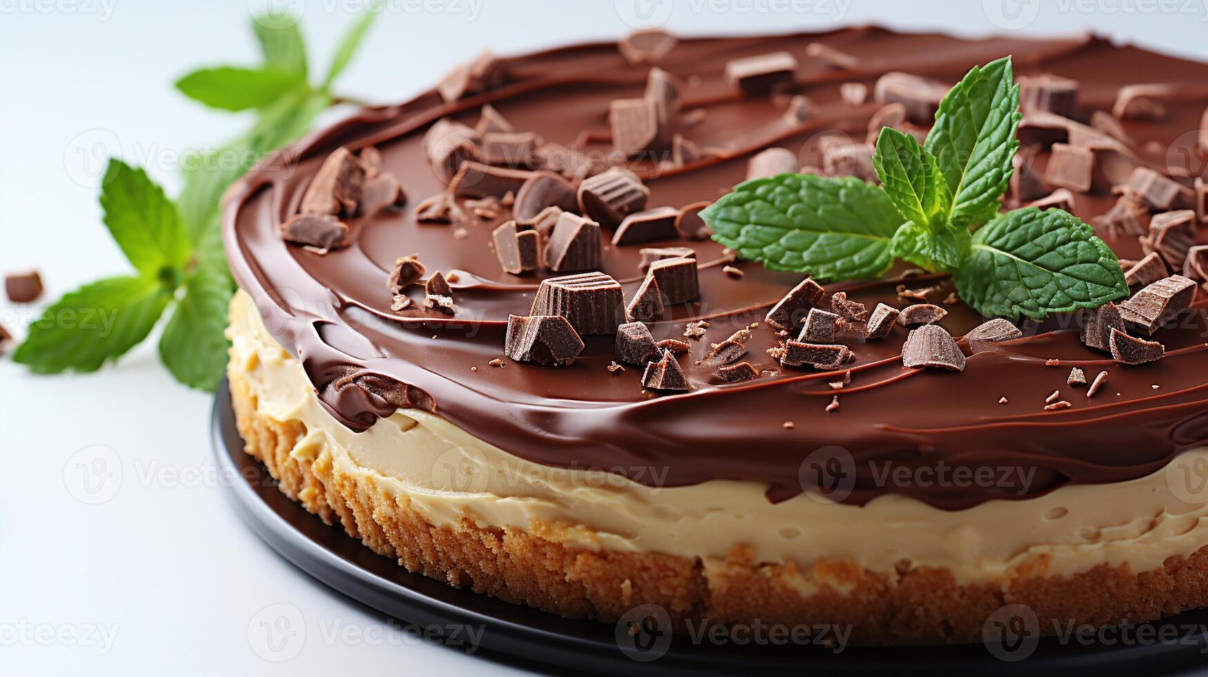 AI generated Chocolate cheese cake chocolate pastry cream photo