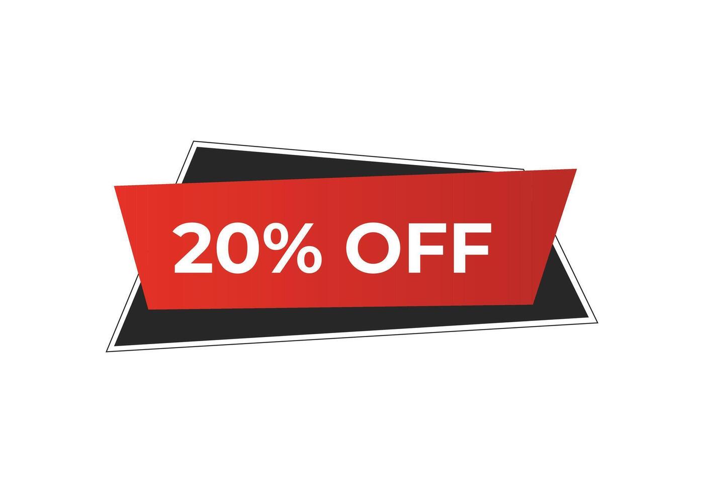 20 percent off label. Discount message symbol advertising sign. vector