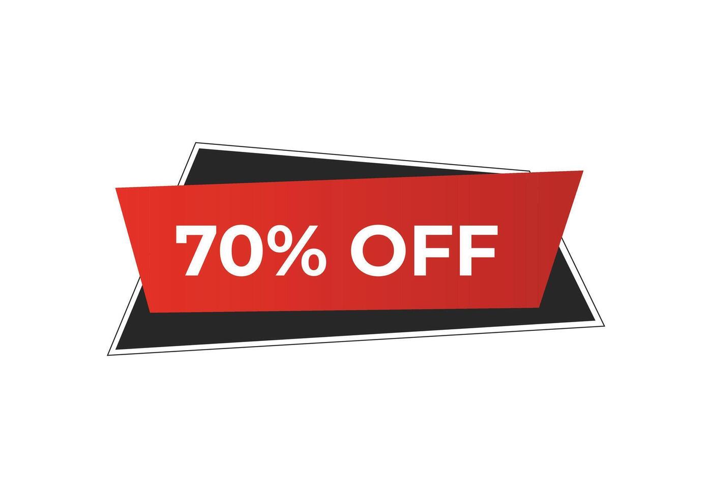 70 percent off label. Discount message symbol advertising sign. vector