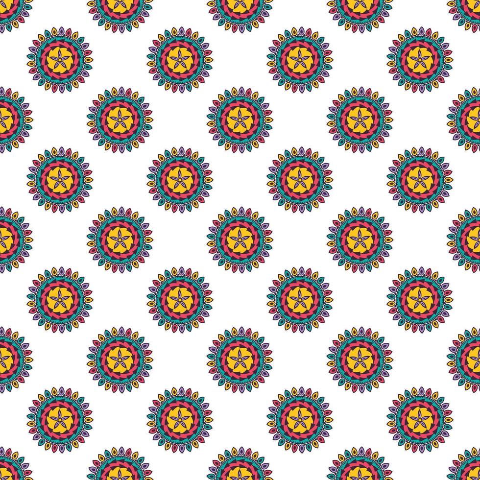 Seamless pattern colorful mandala vector