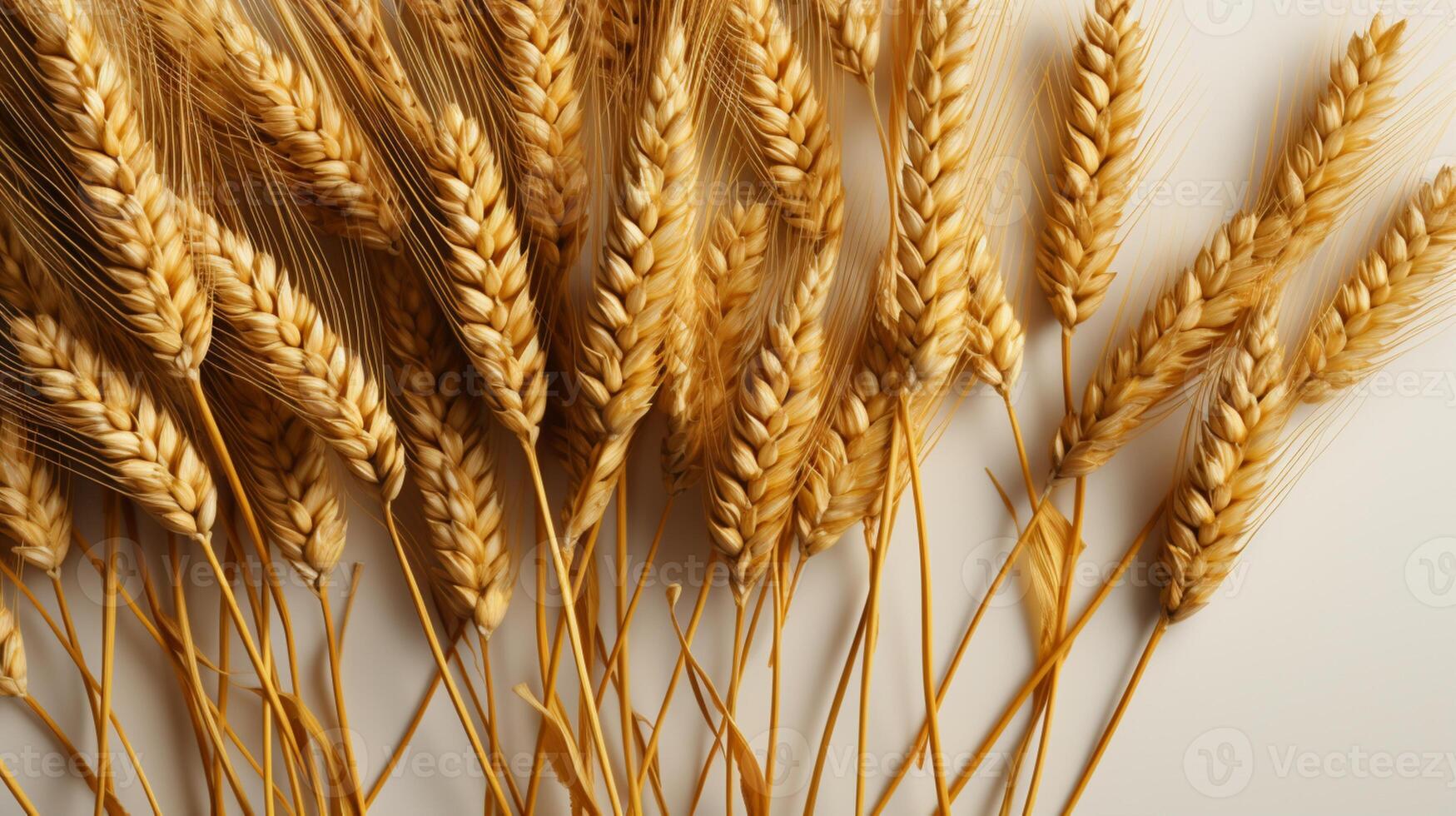AI generated Wheat plant yellow grain copy space background photo