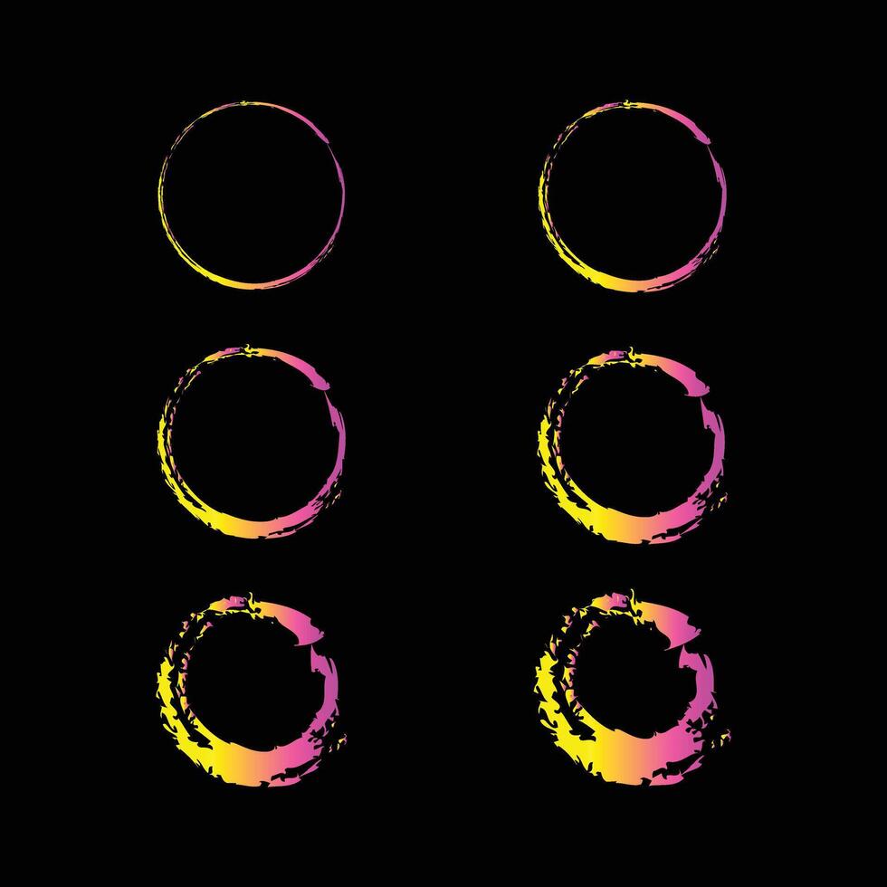 Set of grunge banner element design ,circle brush logo design, gradient brush ,logo round brush vector
