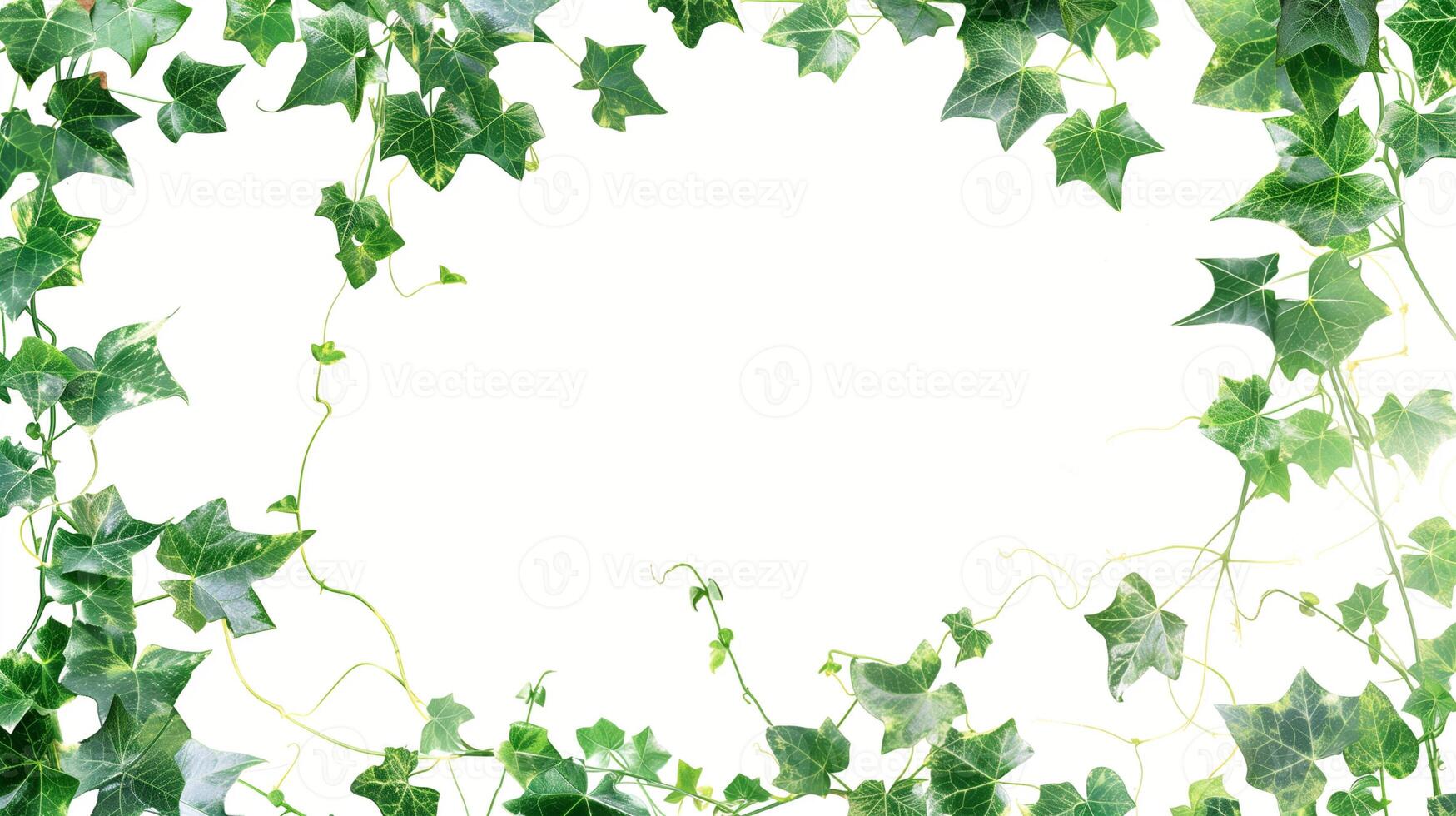 AI generated ivy leaves curtain with copy space for text photo