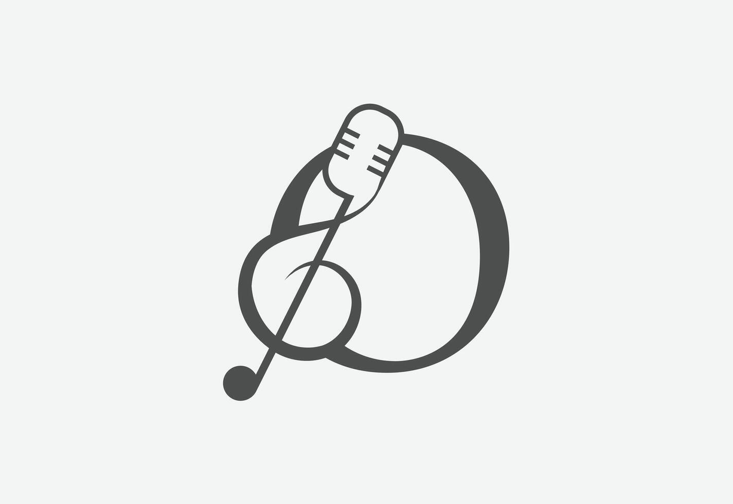 Music icon with latter O logo design creative concept vector