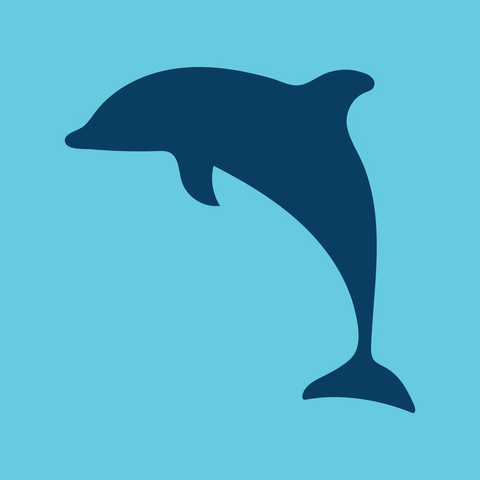 silueta de un delfín en un azul antecedentes. vector