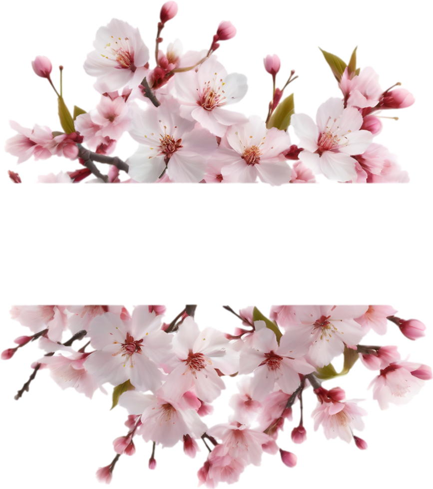 AI generated Watercolor painting of Cherry blossom Floral frame. png