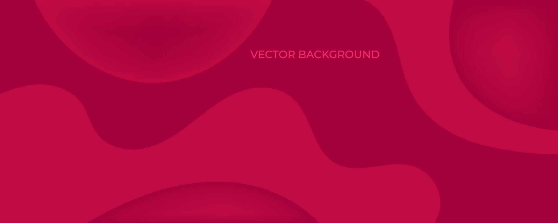 Red Abstract Background With Wavy Shapes vector