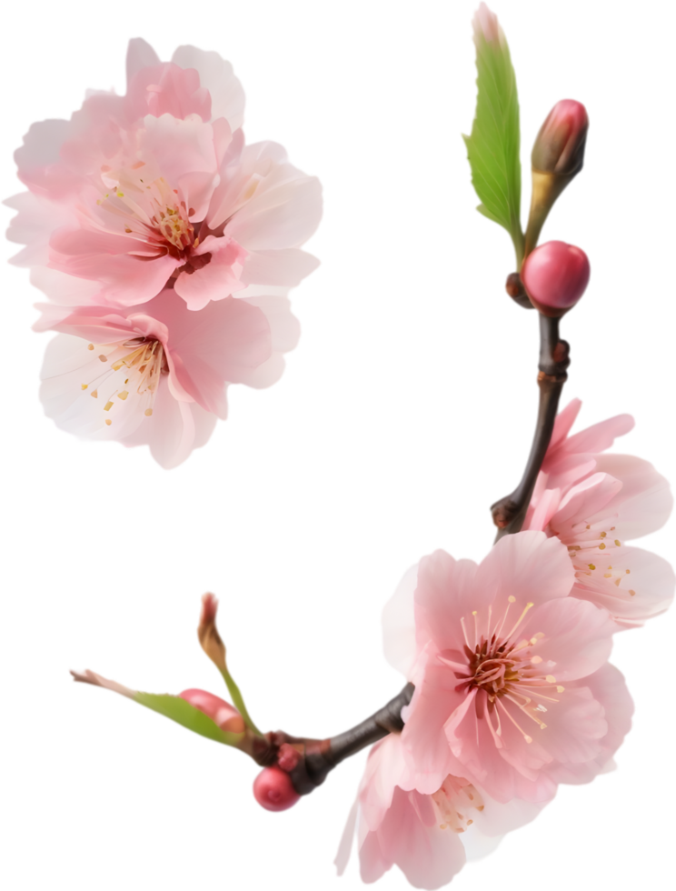 AI generated Watercolor painting of Cherry blossom Floral frame. png