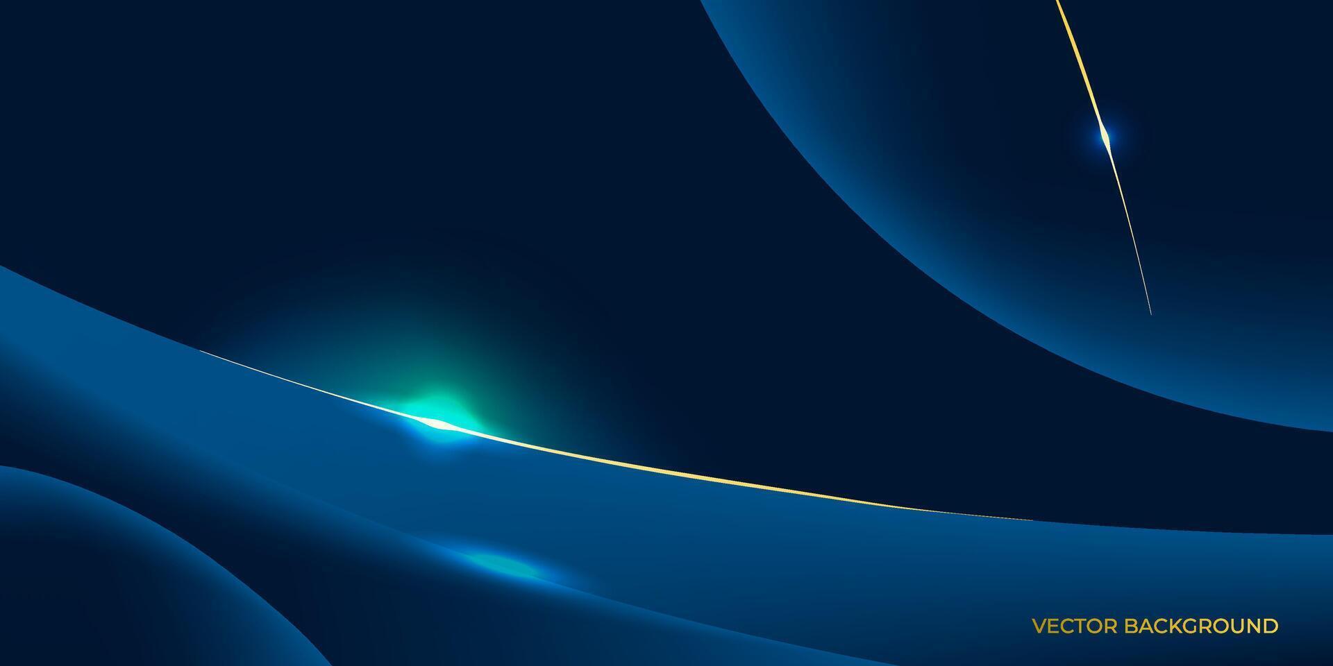 Blue Abstract Background With Bright Green Light vector