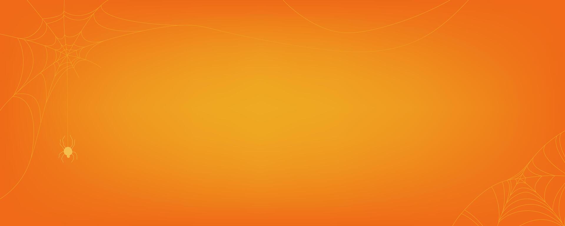 Abstract Orange Background With Minimalistic White Design Elements spider and web vector