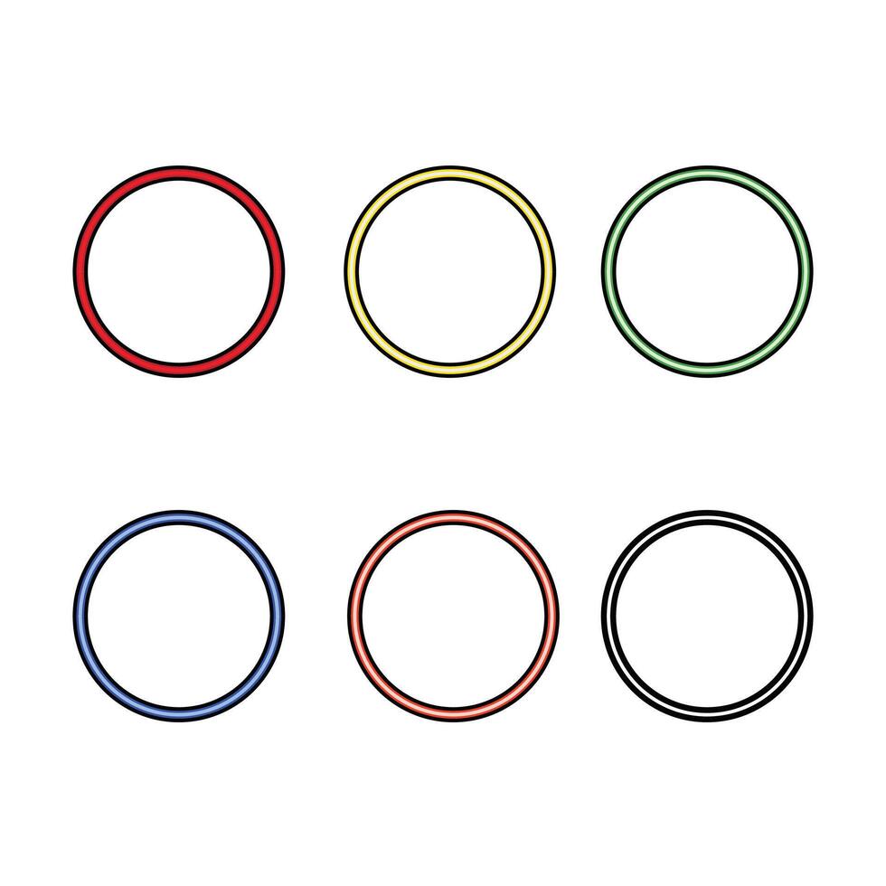 Set of grunge brush element design, circle logo design vector