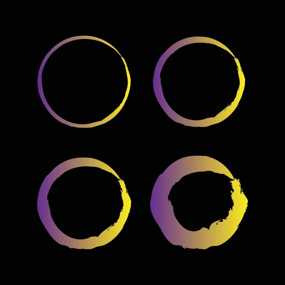 conjunto de grunge bandera elemento diseño ,círculo cepillo logo diseño, degradado cepillo ,logo redondo cepillo vector