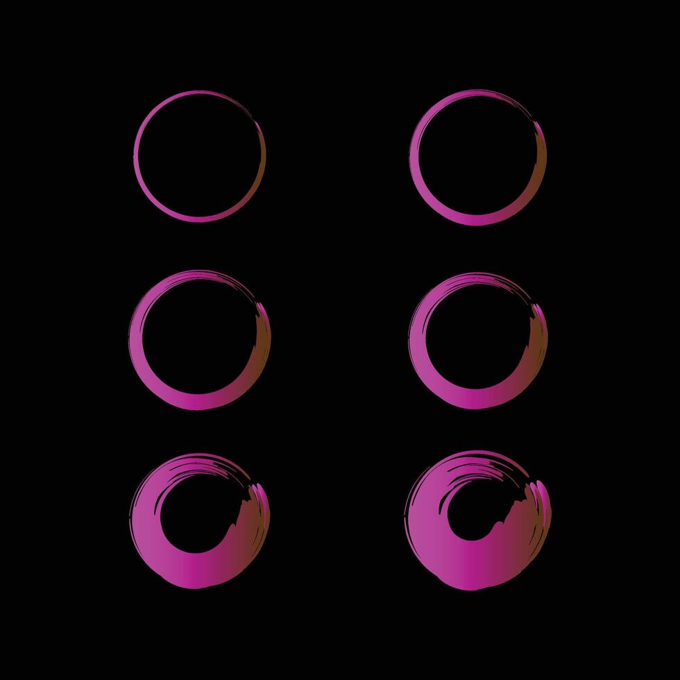 Set of grunge banner element design ,circle brush logo design, gradient brush ,logo round brush vector