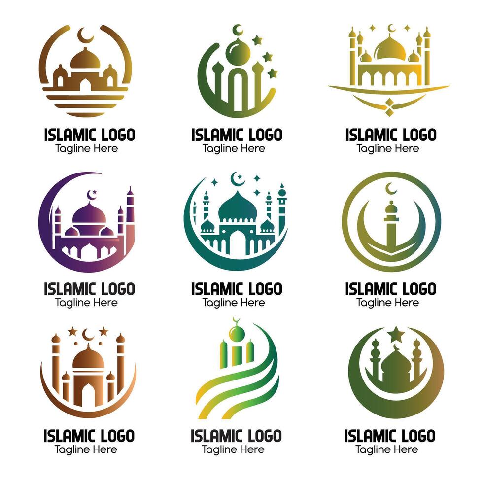 mezquita y Ramadán logo vector recopilación, islámico logo colección para Ramadán