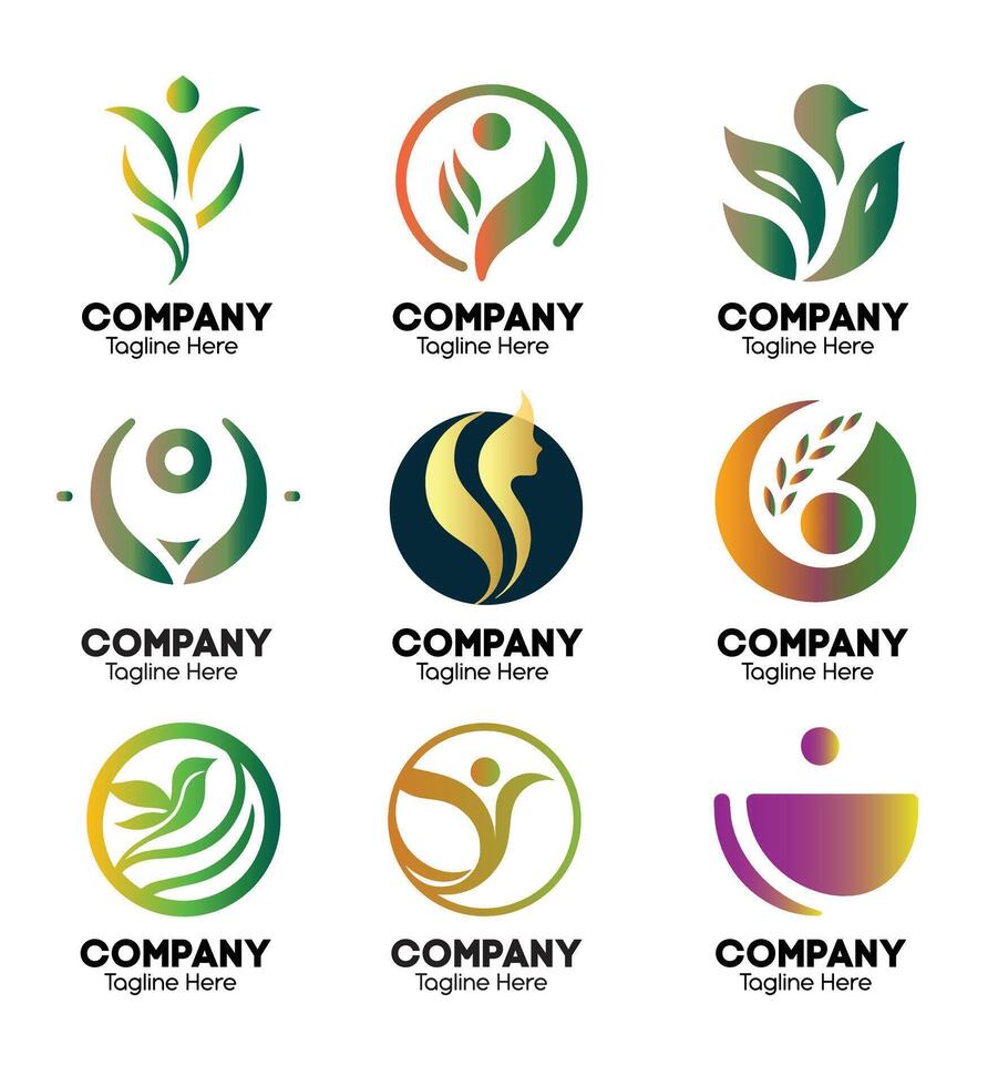 Modern Logo Design Vector Collection, Set of Company Logo Design Concepts in Vector