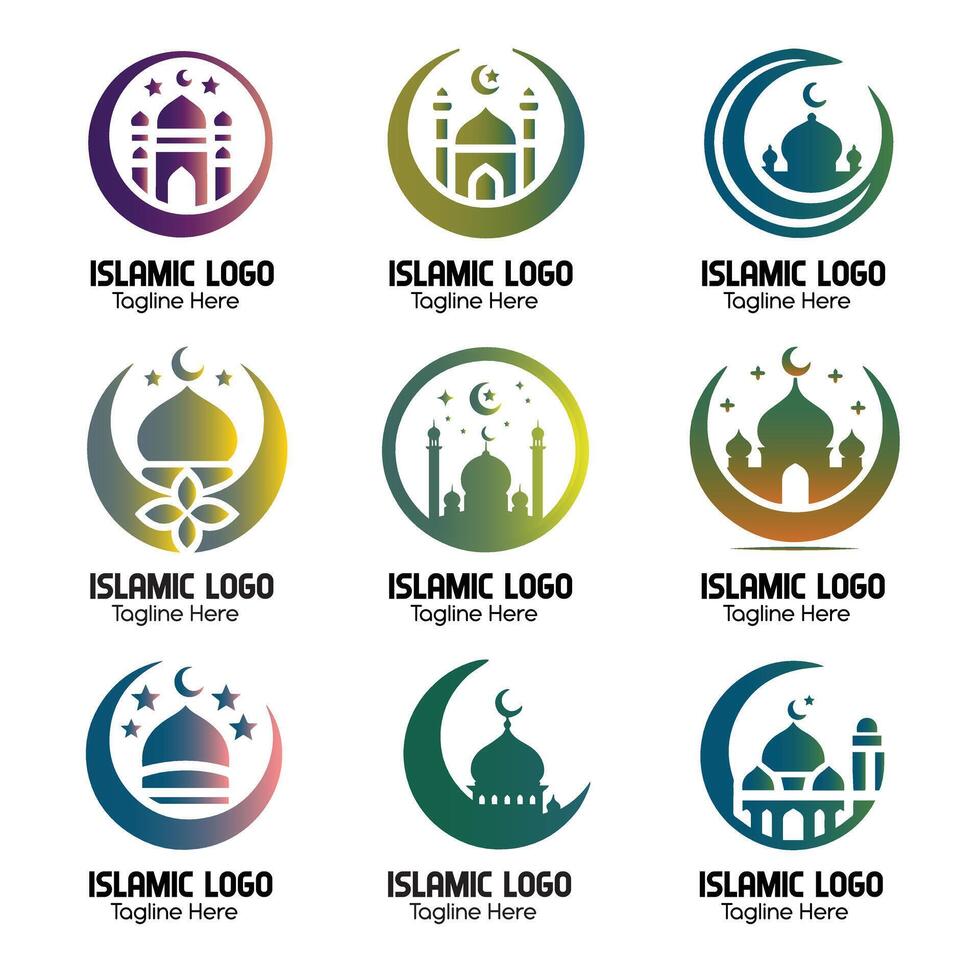 mezquita y Ramadán logo vector recopilación, islámico logo colección para Ramadán