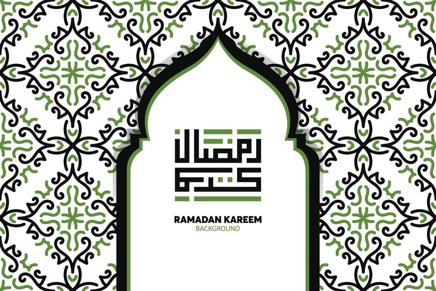Ramadan Kareem islamic design with arabic pattern and calligraphy vector
