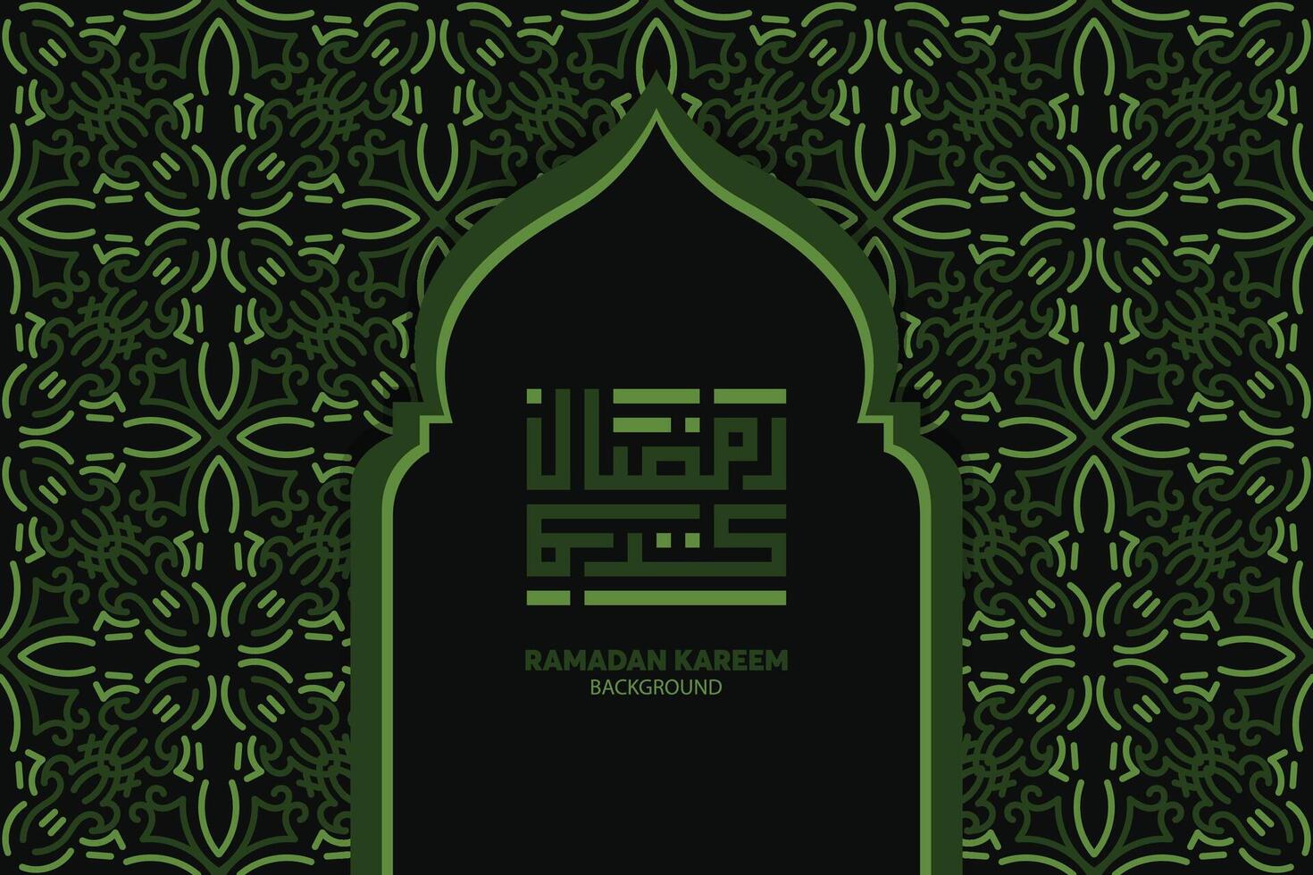 Ramadan Kareem islamic design with arabic pattern and calligraphy vector