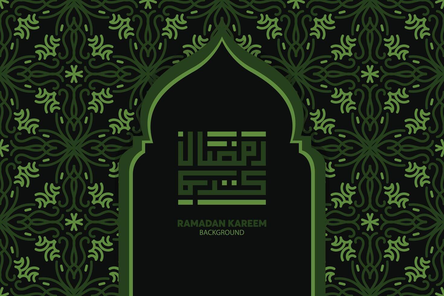 Ramadan Kareem islamic design with arabic pattern and calligraphy vector