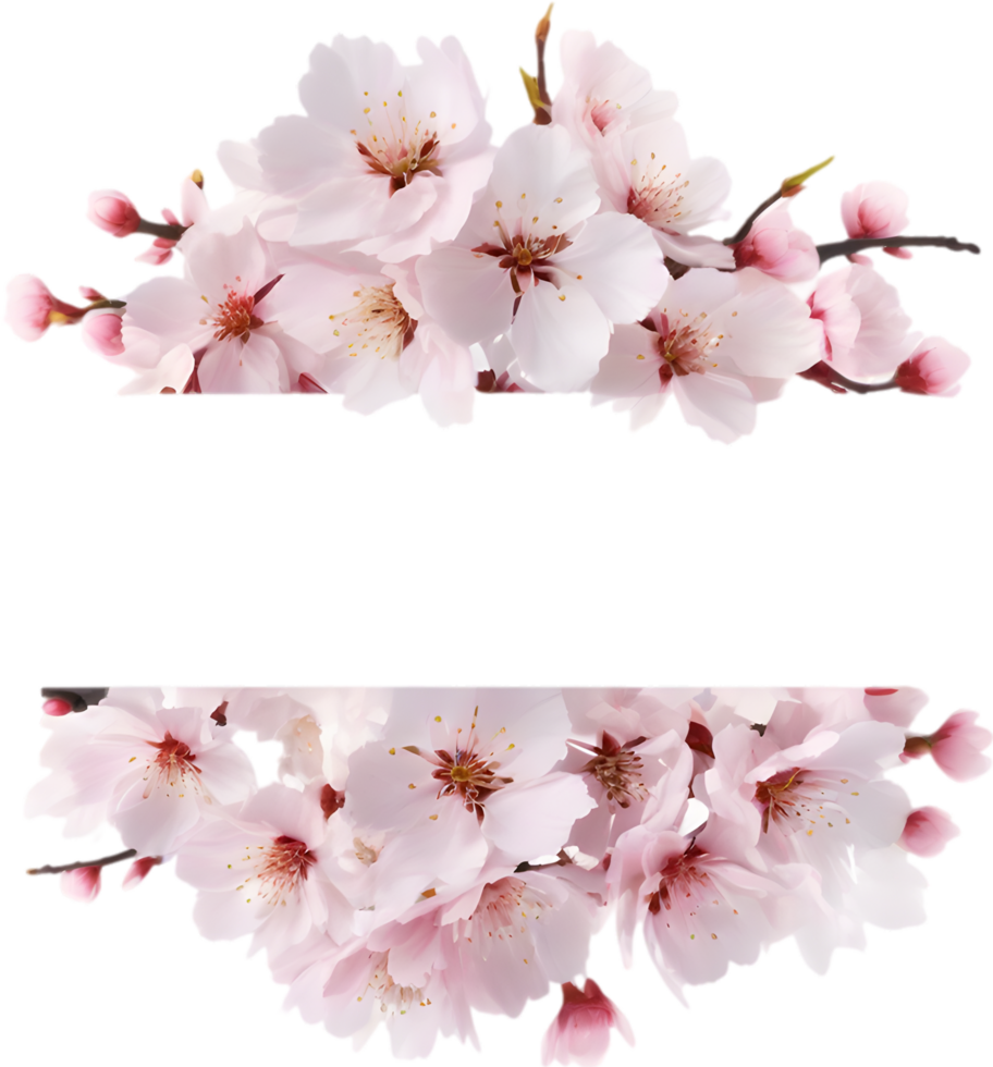 AI generated Watercolor painting of Cherry blossom Floral frame. png