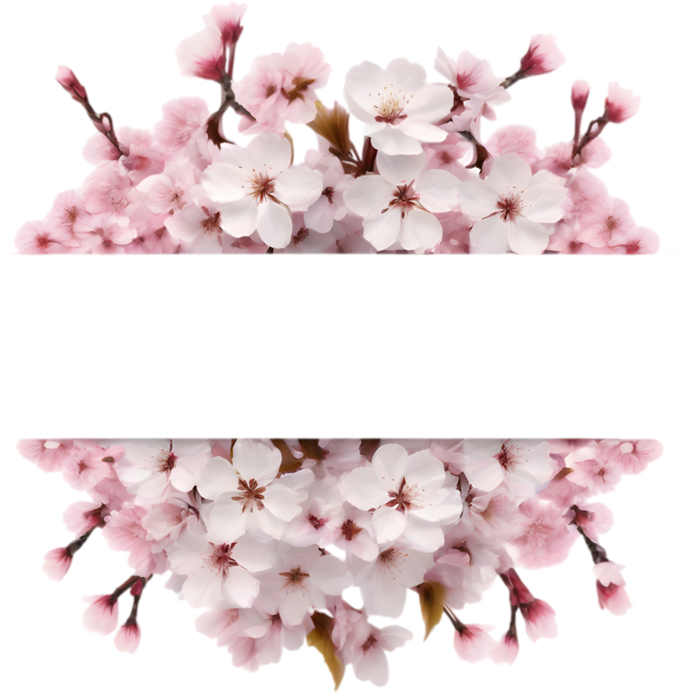AI generated Watercolor painting of Cherry blossom Floral frame. png