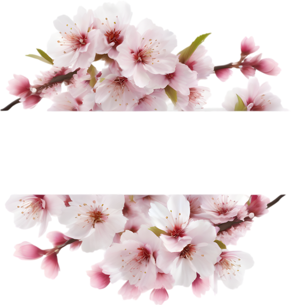 AI generated Watercolor painting of Cherry blossom Floral frame. png