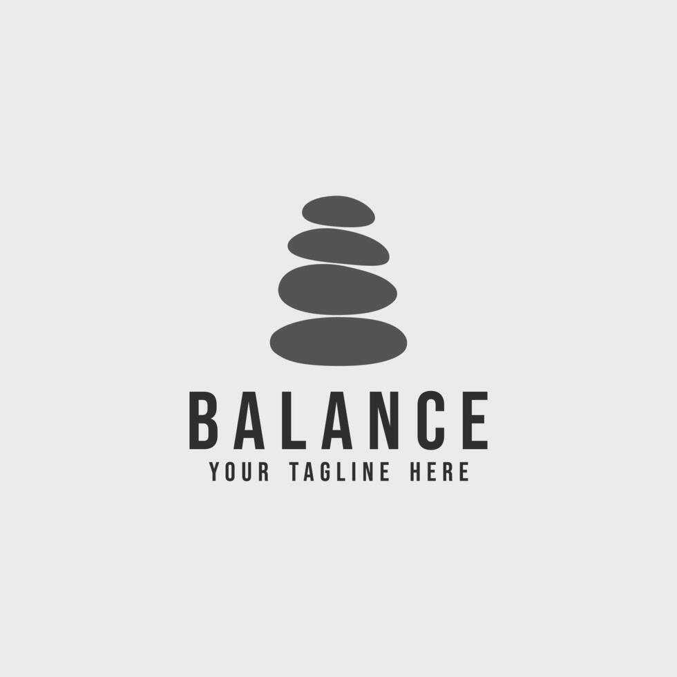 balance stone logo vintage minimalist vector illustration template graphic design