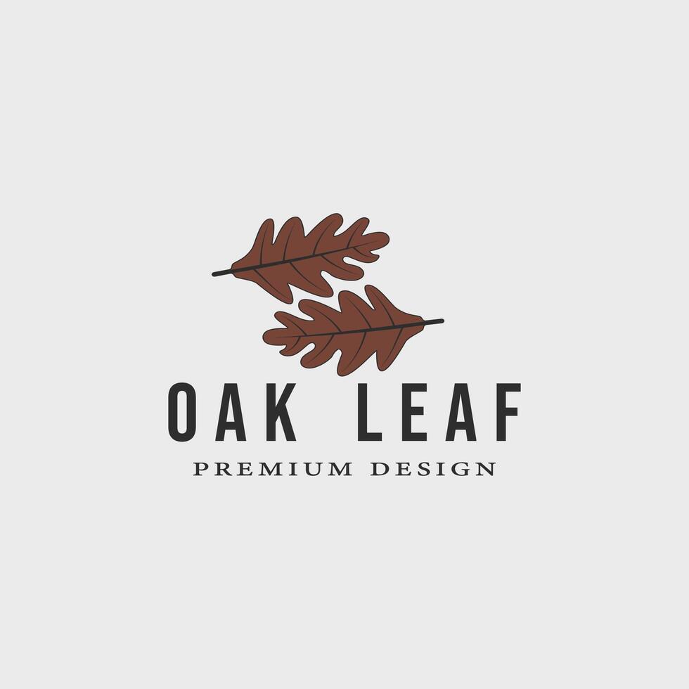 oak leaf logo vintage vector illustration template icon graphic design