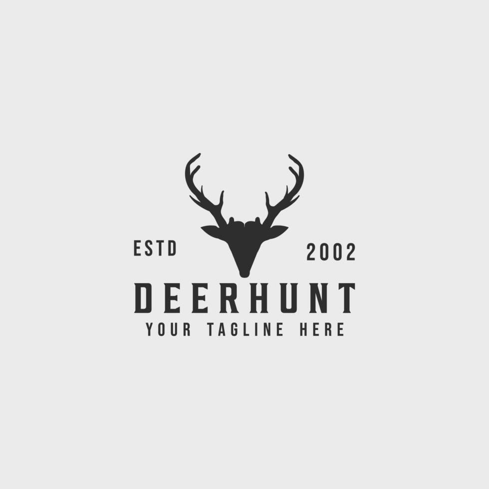 head of deer logo vintage vector illustration template icon graphic design