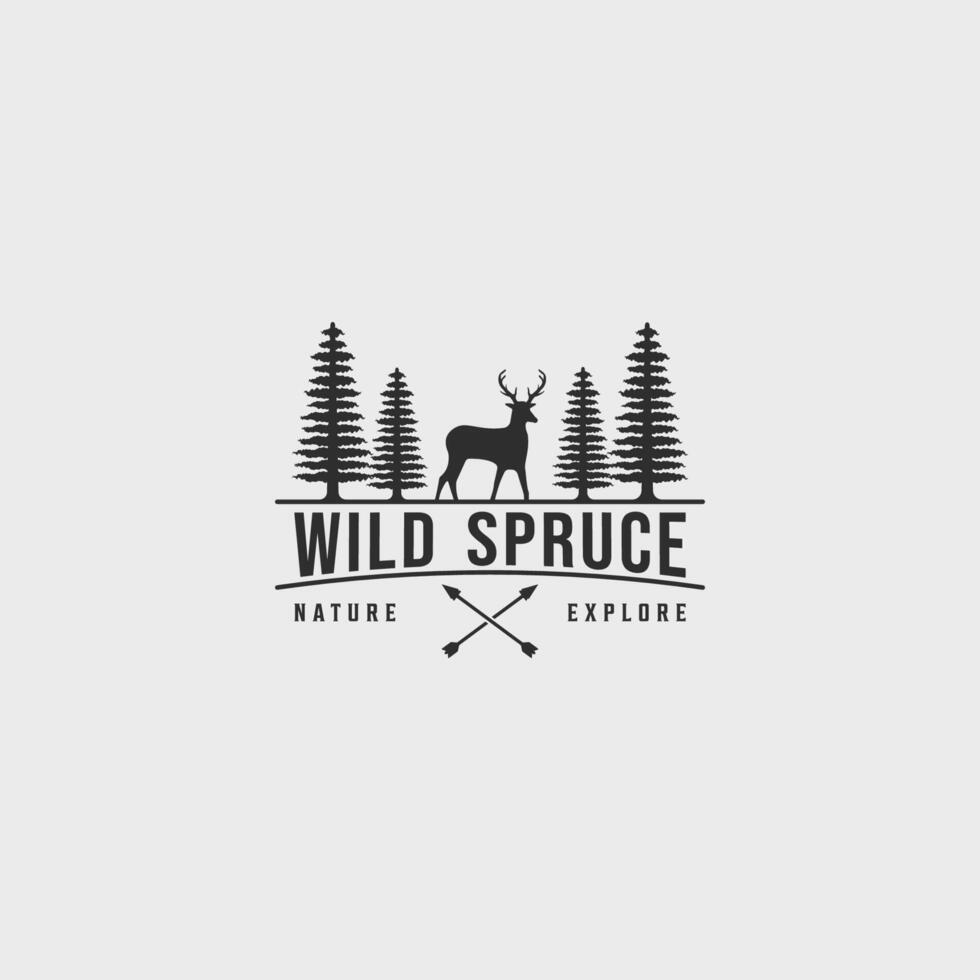 deer hunt with arrow logo vintage vector illustration template icon graphic design