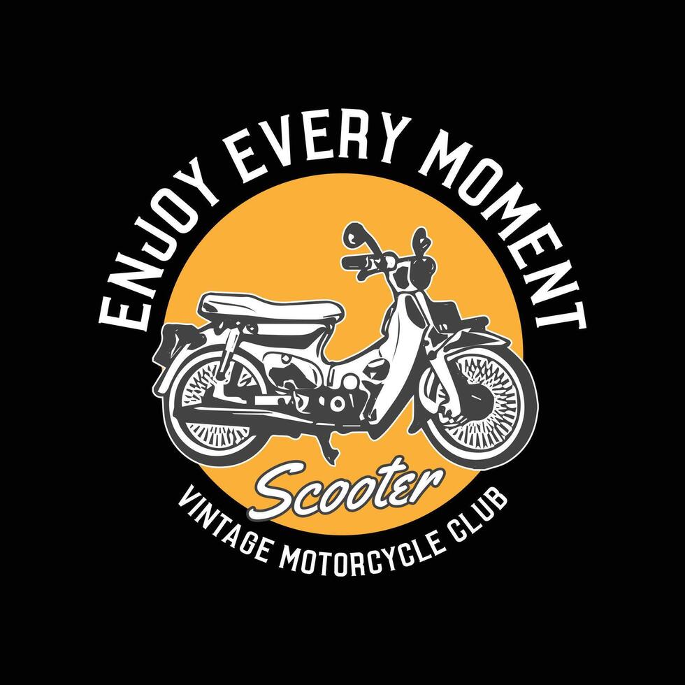 Vintage scooter motorcycle t shirt graphic vector .