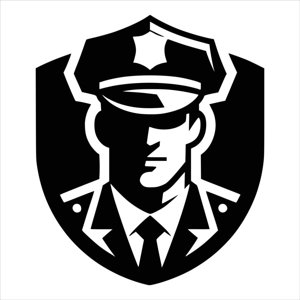 emblema profesión ilustración de policía vector